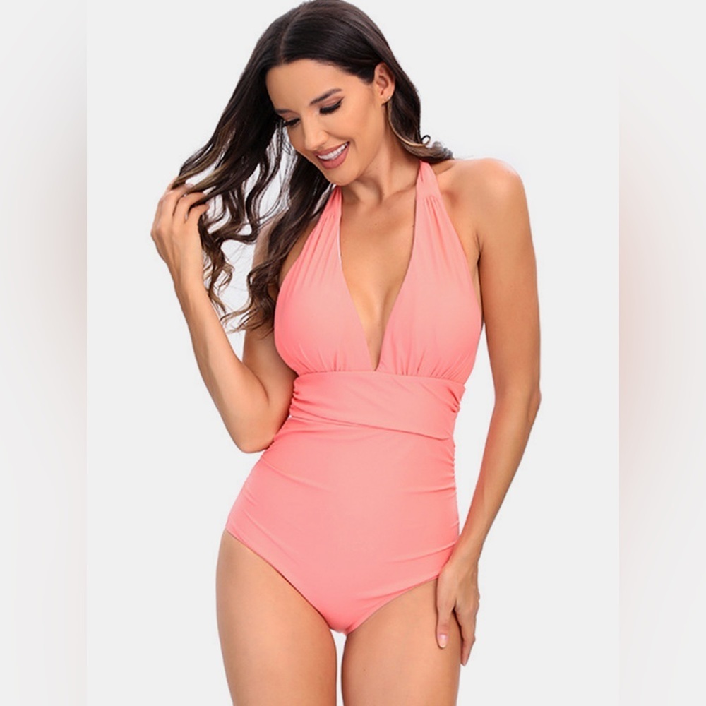 Sandy Paths Halter One Piece Swimsuit